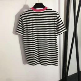 Women's T Shirts 2023 Fashion Good Quality Stick Cloth Color Collision Striped Short Sleeve T-shirt