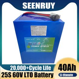 SEENRUY LTO 60V 30Ah 40Ah Lithium Titanate Battery Pack 2.4v LTO 25S with BMS for Motorcycel AVG EV Mail Truck