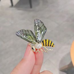 Vintage Bee Brooches For Women Insect Enamel Pearl Crystal Rhinestone Corsage Brooches Clothing Accessories Birthday Party Gifts