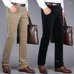 Men's Pants Arrival Autumn Winter Thick Men's Corduroy Business Casual High Waist Elastic Loose Trousers Plus Size 29-37 38 40 42