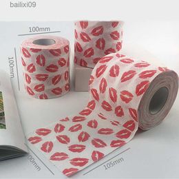 Paper Towels 1 Roller Fashion Red Lips Printed Paper Toilet 3 Layers Pure Wood Pulp Paper Towel Roll Paper Toilet Paper T230518