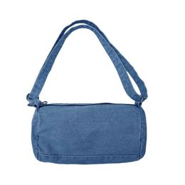 3pcs Messenger Bags Women Demin Blue Phone Cylinder crossbody bag Mix Colour