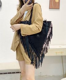 Evening Bags Personality Trend Single Shoulder Bag Female Big Fashion Messenger Tassel Rhinestone Large Capacity Bucket