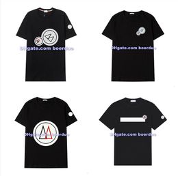 Мужские футболки Дизайнерские дизайнерские футболки для пары футболка черная вышива