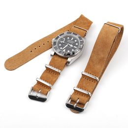 Watch Bands Soft Suede Leather Watch Strap 18mm 20mm 22mm 24mm Blue Black Brown Watchband Stainless Steel Square Buckle for Men Watch 230518