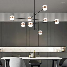 Chandeliers LED Modern Lighting For Living Room Dining Bedroom Indoor Luminaria Fixtures Lustres Adjustable Boom Lamps AC90-260V