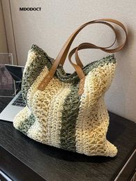 Stuff Sacks Casual Large Capacity Straw Woven Tote Shoulder Bags For Women Luxury Designer Beach Ladies Handbags 2023 New Summer Shopping