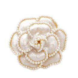 CINDY XIANG New Arrival Pearl Enamel Camellia Brooches For Women Elegant Flower Pins Fashion Jewellery Coat Accessories