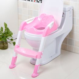 Plastic toilet training for children ladder potty toilet seat nonslip blue pink safety convenient chair durable daily life ba17 Q2