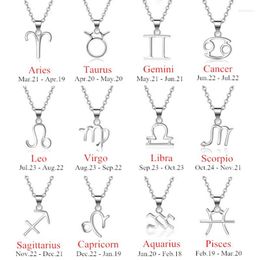 Pendant Necklaces Zodiac Signs 12 Constellations Necklace For Women Girl
