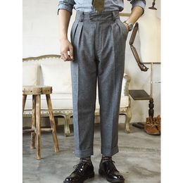 Men's Jeans CK0009 High Quality Super Warm Mens Vintage Casual Style 400 Gsm 75 Wool Gurkha Pants 230517