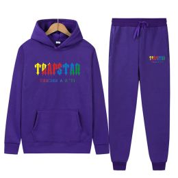 Purple store trapstar hoodie