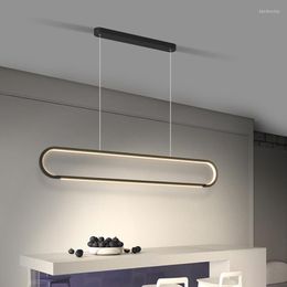 Pendant Lamps 2023 Minimalist LED Lights Creative Linear Hanging Lamp Dining Room Living Bar Suspension Luminaire