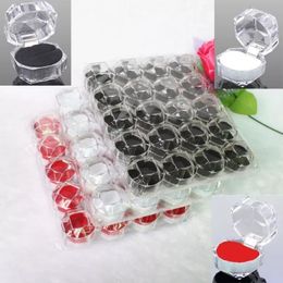 Jewellery Stand 20pcslot 3 Colour Options Package Ring Earring Box Acrylic Transparent Wedding Packaging 230517