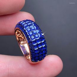 Ringos de cluster sem fronteira Blue Jewelry Ring Temperament 925 OEM Processamento personalizado