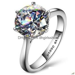 Rings Classic 4 Carat Solitaire Engagement Ring 6 Claws Nscd For Women 925 Sterling Sier 210924 Drop Delivery Jewellery Dhqvp