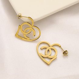 18K Gold Plated Luxury Designers Letter Earring Stud Famous Women Elegant Style Heart-Shape Earring Wedding Party Jewerlry Accessory High Quality 20style