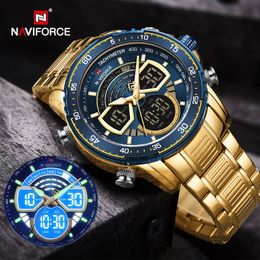 Armbanduhren NAVIFORCE Mode Herrenuhren Luxus Original Quarz Digital Analog Sport Militär Armbanduhr für Mann Wasserdichte Stahluhr 230518