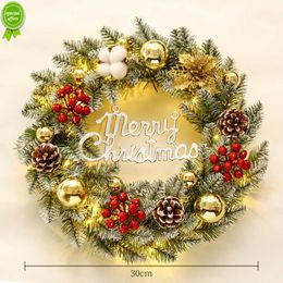 New Christmas Wreaths Door Hanging Rattan Venue Layout Christmas Decorations Garland For Home Party Decor 2021 New Year 2022 Navidad