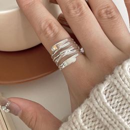 Cluster Rings Kinel 925 Sterling Silver Original Certified Wrap Around Hollow Geometric Ring For Women Personalization Fashion Jewellery Gift