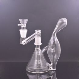 Hot Selling Glass Oil Burner Bong Hookahs Klein Tornado Percolator Recycler Water Pipes 14mm Joint Oil Dab Rigs with Dropdown Adapter Bowl