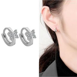 Stud Earrings Korean Fashion Silver Color Bow Earring Tide For Women Exquisite Boucle Oreille Femme Vintage Jewelry Bijoux