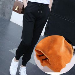 Capris Slim Women Pant Winter Cashmere Pants Warm Female Casual Pants Harem Pants Lined Fleece Trousers Autumn Sweatpants