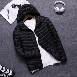 Men's Down Fashion Autumn And Winter Jacket Stand Collar Large Size Hooded Short Style Frivolous Casual Coat For Young M