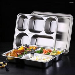 Dinnerware Sets 304 Stainless Steel Bento Box Large Capacity Microwave Heated Container School Canteen Buffet Office Lunch High Quality