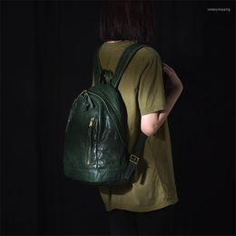 Backpack Simple Leisure Luxury Designer First Layer Cowhide Ladies Daily Outdoor Travel Real Leather Student School Bag