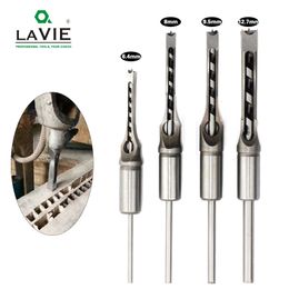 Drill Bits 4PCS HSS Twist Drill Bits Square Auger Mortising Chisel Drill Set Square Hole Woodworking Drill Tools Kit Set Extended Saw BH01 230517
