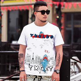 Men's T Shirts Plus Size 4XL 5XL 6XL Summer Big Men Fashion Tees Male Oversized Clothing Cartoon Print Short Sleeve T-shirt 7XL