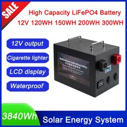 12.8V 300AH BMS LiFePo4 Battery Pack Large Capacity Rechargeable 120AH 150AH 200AH lithium Ion Prismatic Long Cycle for Outdoor