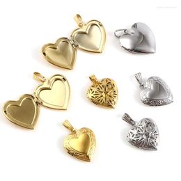 Charms PC Heart Series Pendants Stainless Steel Picture Po Frame Locket Multicolor Can Open AccessoriesCharms