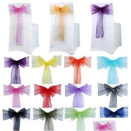 Sashes 100Pcs Chair Organza Bows Party Supplies Christmas Valentines Decor Sheer Fabric Decoration Drop Delivery Home Garden Dh4Sp