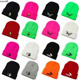 Beanie/Skull Caps Unisex Beanie Hat Acrylic Hat Fashion Warm Skullies Knitted Hat Candy Solid Colors Female Casual Girls Winter Cap Hats For Women J230518