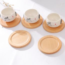 Table Mats ILFML Kitchen Wooden Coasters Mat Round Anti- Pad Tea Coffee Mug Drinks Holder For DIY Crafts Home Decoration