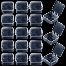 Jewellery Stand 48 Packs Clear Small Plastic Containers Transparent Storage Box with Hinged Lid for Items Crafts Package Cases 230517