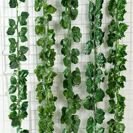 Decorative Flowers 12 PC Artificial Ivy Garland Fake Vines UV Resistant Greenery Leaves Plants Hanging For Home Party Garden Wall Decor