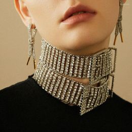 Choker Fashion Full Drill Personality Punk Belt Multi-layer Rhinestone Necklace Jewelry Designer Women's Accessories