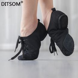 Dance Shoes Cloth Women's Ballet Jazz Dance Shoes Lace Up Soft Sport Sneakers Gymnastics Fitness Shoes for Adults Children Size 31-45 230518
