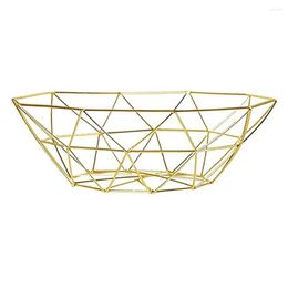 Plates Fruit Basket Creative Bowl Container Center Decorative Living Room And Modern Kitchen Table Gold