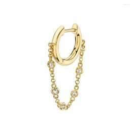 Hoop Earrings CZ Zircon Long Chain Small Huggie 2023 Fashion Ear Piercing Circle Cartilage For Women Charm Jewelry 1pc