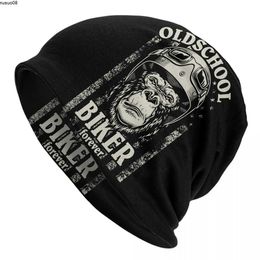 Beanie/Skull Caps Old School Biker Motorcycle Bike Gorilla Bonnet Hats Hip Hop Outdoor Skullies Beanies Hats Vintage Racing Knitting Hats Caps J230518