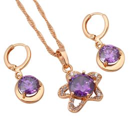 Necklace Earrings Set & Charming Brand Gold Colour Fashion Crystal Health Nickel Lead Free JS217A