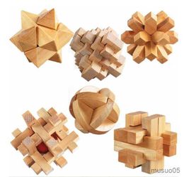 Intelligence toys Freeship 6pc children kids Wooden Chinese traditional intelligent LUBAN lock toys adults teenage mind game competition