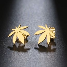 Stud Stainless Steel Earrings Exquisite Maple Leaf Amulet Fashion Stud Earrings Classic Simple Earrings For Women Jewellery Party Gifts Z0517