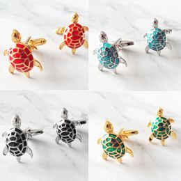 Metal Sea Turtle Cufflinks French Men's Daily Casual Business Shirt Western Assembly Gifts Personality Animal Enamel Cuff Links