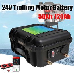 Waterproof Rechargeable 24V 150Ah 180Ah 200Ah Lithium Ion Battery for Fishing Trolling Motor Boat Propeller+10A Charger