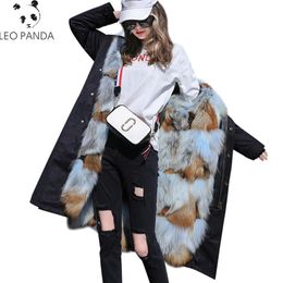 Women's Fur & Faux Autumn Winter Women Hooded High Quality Coats Fashion Warm Thicken Pockets Female Real CY561